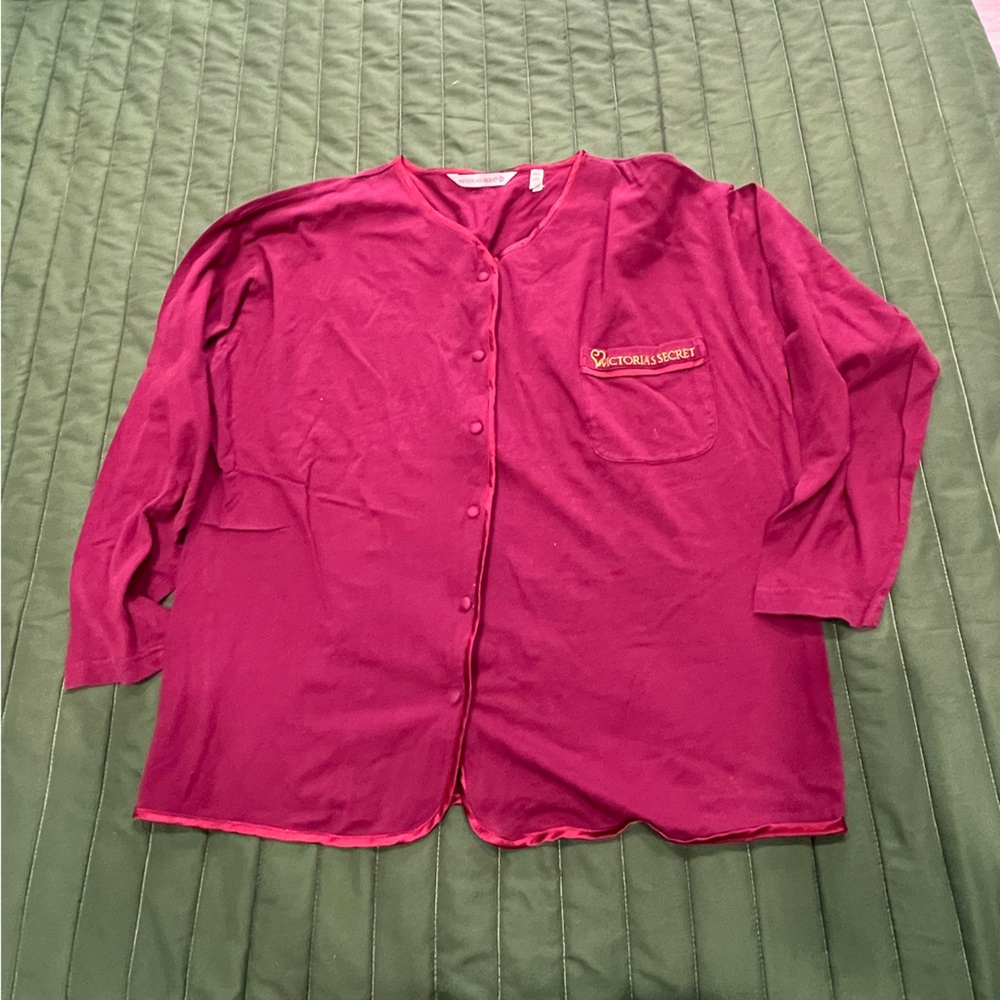 ⚪️Vintage Victoria's Secret Burgundy Pajama Top